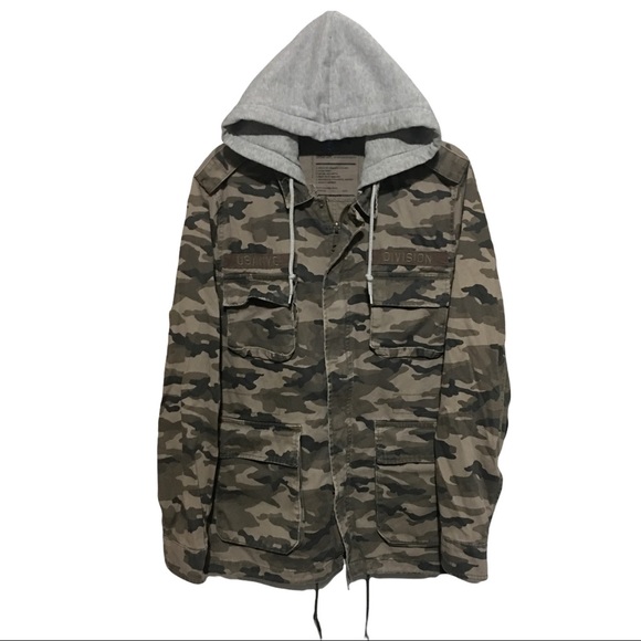 H&M Divided men parka coat camouflage army fatigue size M - Picture 1 of 6